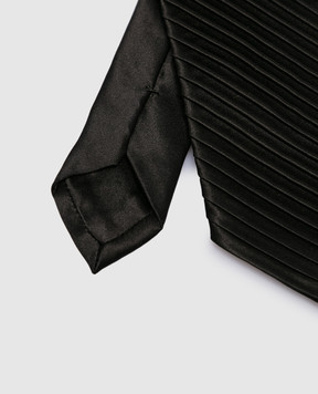Stefano Ricci Children's black tie made of silk with pleating YCP12UUNIR