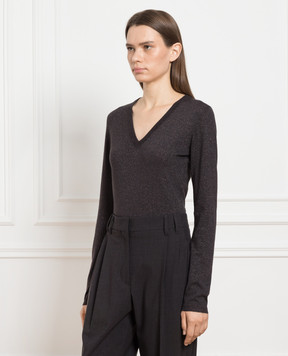 Brunello Cucinelli Gray pullover with lurex M41800032