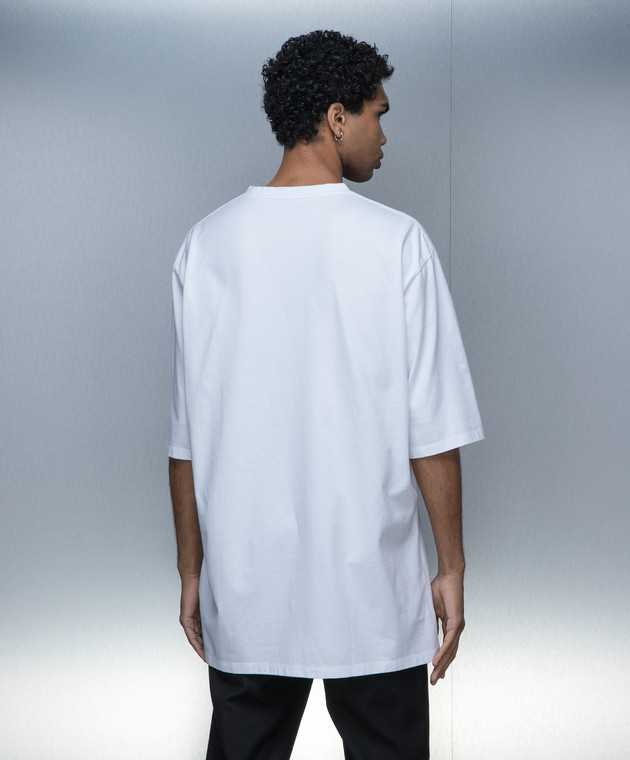 Balmain - T-shirt bianca con patch logo CH6EH015JH91