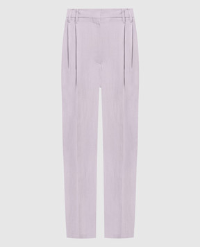 Brunello Cucinelli Purple pants with a monil chain MH126P8292