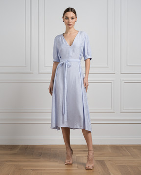 Bally Blue logo print midi dress L6BA342FVI050
