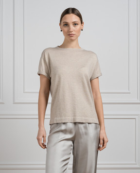 Brunello Cucinelli Beige t-shirt with cashmere and silk M41810000