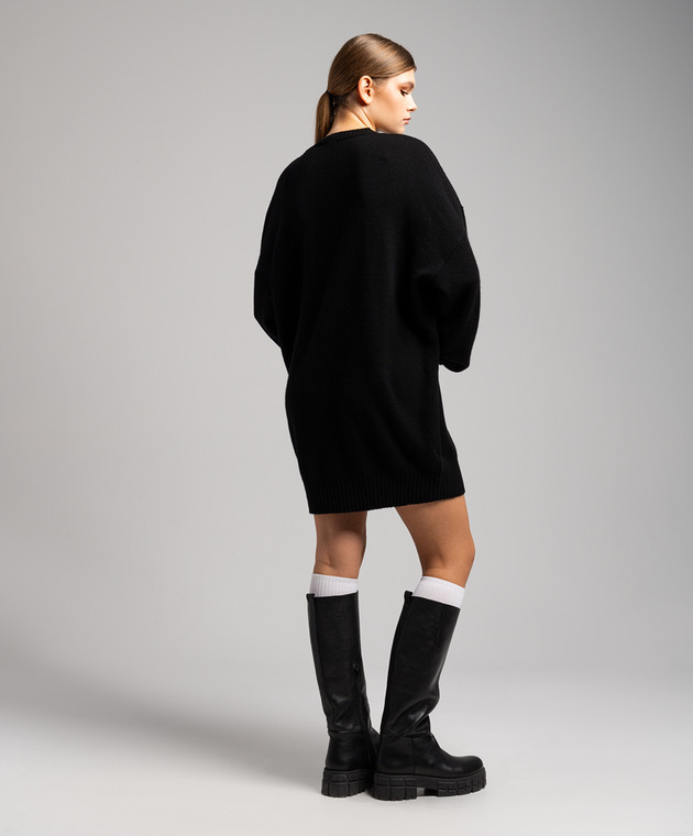 sportmax knit dress Max Mara - Elce black sweater made of wool and cashmere with a contrasting pattern ELCE August2023