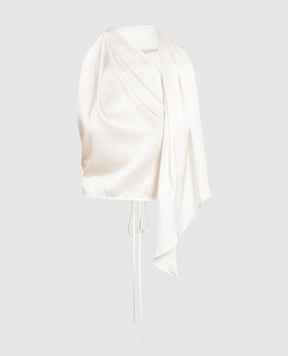 Materiel White silk top with open back MPF23N1860BLWT