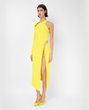 David Koma Yellow dress with cutouts and asymmetry R22DK05D