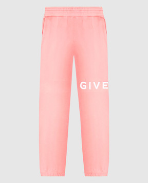 Givenchy Pink joggers with textured logo BW50VZ3YA2