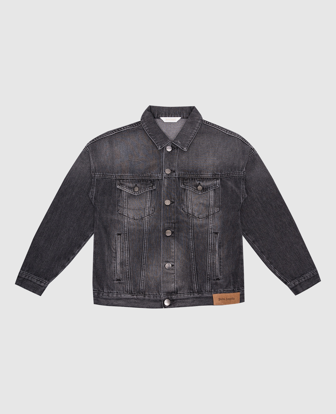 

Children's gray denim jacket with logo print Palm Angels, Grey